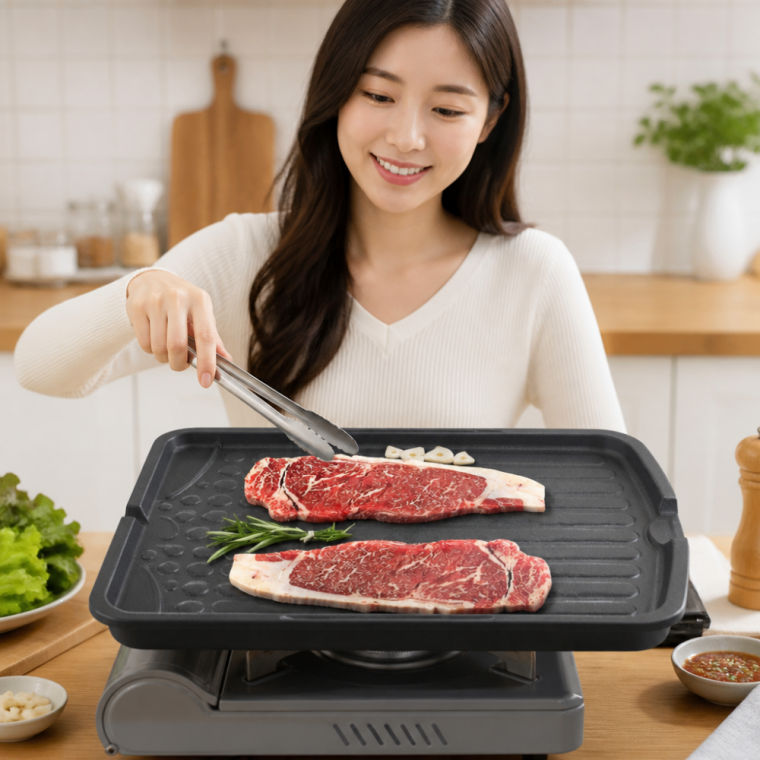썬터치 훼미리 사각 불판 무쇠팬 코팅 삼겹살 돌판 구이판