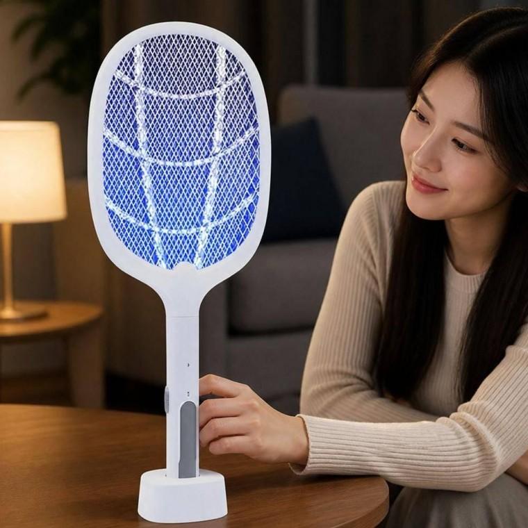 모기채 전자 해충퇴치기 LED 거치형 파리채 충전식