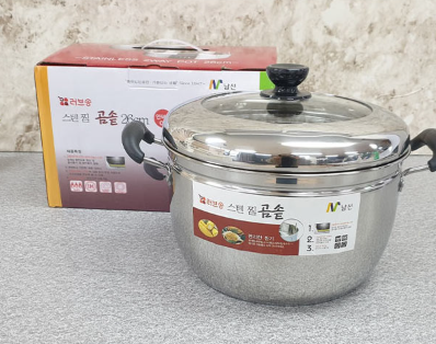 (ABM도매콜) 러브송 IH인덕션 스텐찜곰솥 26cm