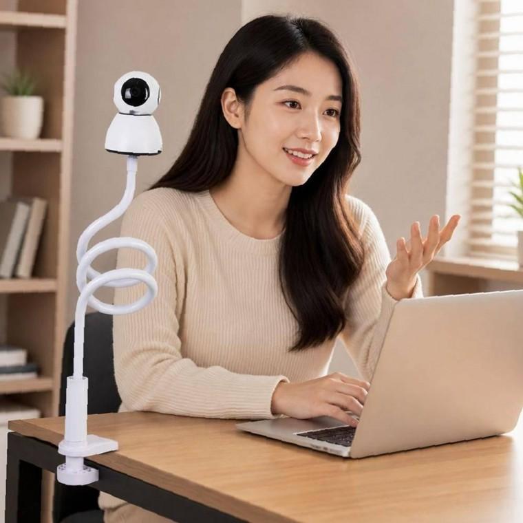 웹캠 거치대 무타공 홈카메라 자바라 스탠드 고정대