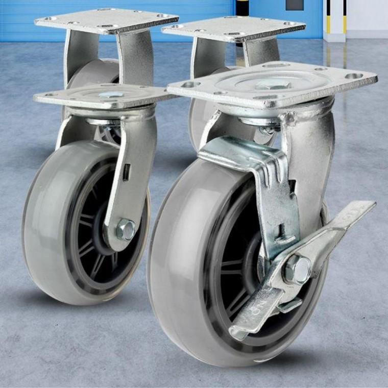 중량용 6인치 150mm 인라인 대차 바퀴 무소음 회전 캐스터 수레 카트