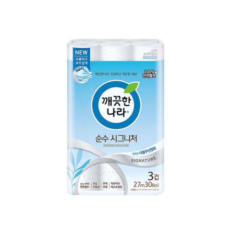 화장지 깨끗한나라 순수 시그니처 화장지 3겹 위생용품 깨끗한나라 고급