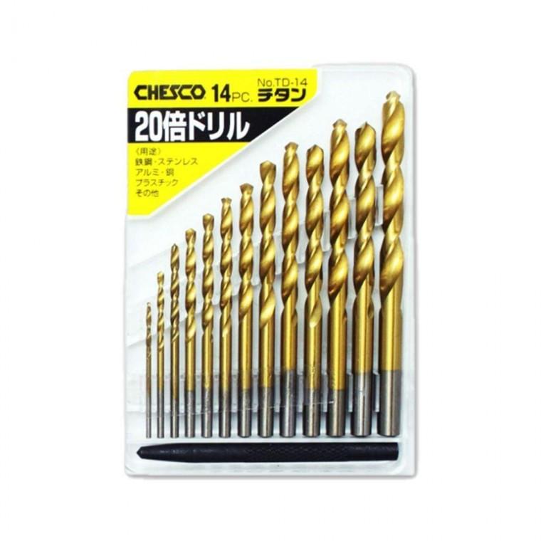 스텐기리 코발트 티타늄코팅 강철 드릴비트 14PCS