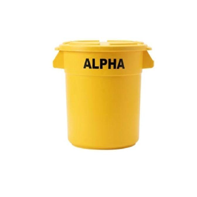 ALPHA 원형 플라스틱 통 음식 식자재 보관통 다용도 수거통 12L 옐로우