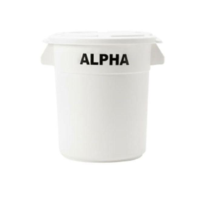 ALPHA 원형 플라스틱 통 음식 식자재 보관통 다용도 수거통 12L 화이트