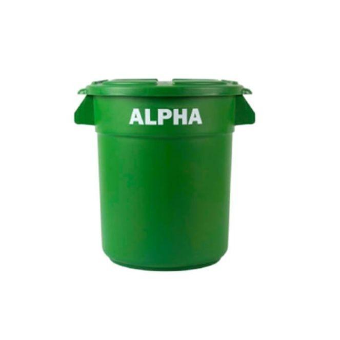 ALPHA 원형 플라스틱 통 음식 식자재 보관통 다용도 수거통 12L 그린