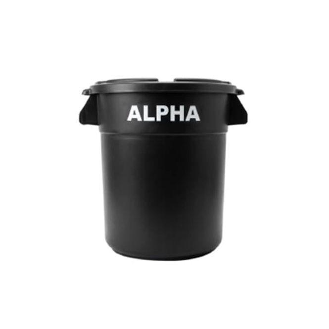 ALPHA 원형 플라스틱 통 음식 식자재 보관통 다용도 수거통 12L 블랙