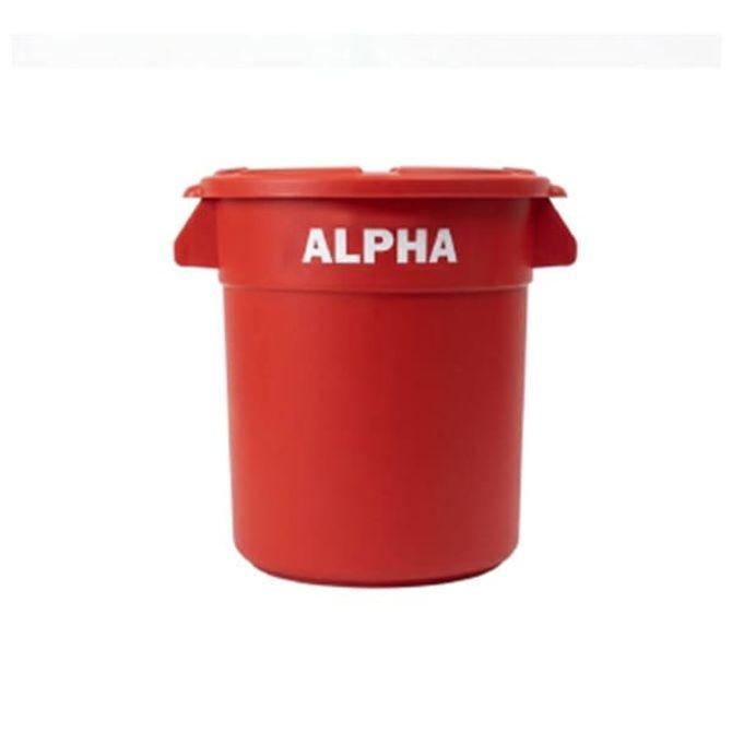 ALPHA 원형 플라스틱 통 음식 식자재 보관통 다용도 수거통 12L 레드
