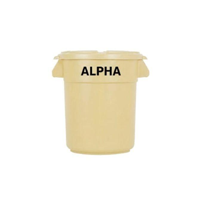 ALPHA 원형 플라스틱 통 음식 식자재 보관통 다용도 수거통 12L 바닐라