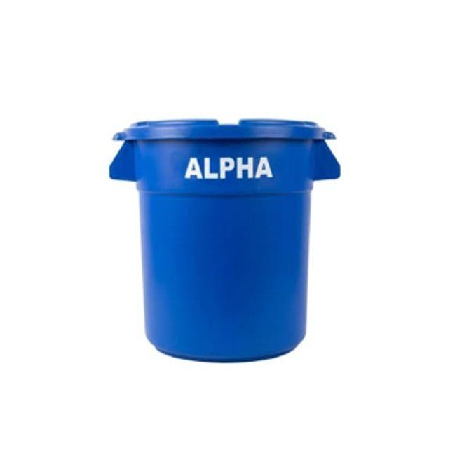 ALPHA 원형 플라스틱 통 음식 식자재 보관통 다용도 수거통 12L 블루