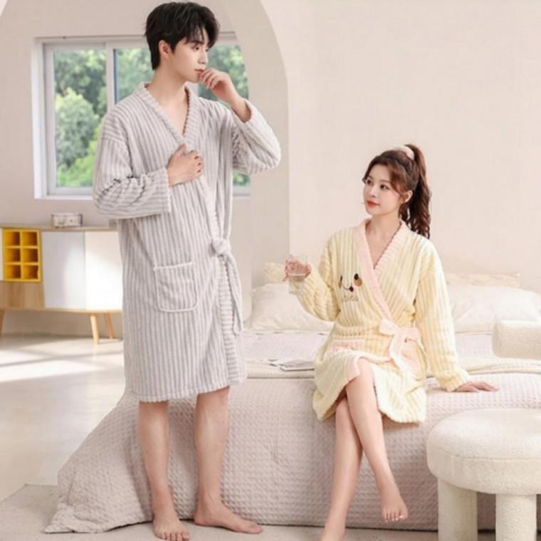 도톰 골지 극세사 샤워 목욕가운