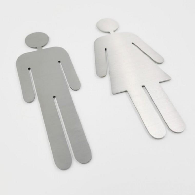 메탈 화장실안내 표지판 실버 화장실표시