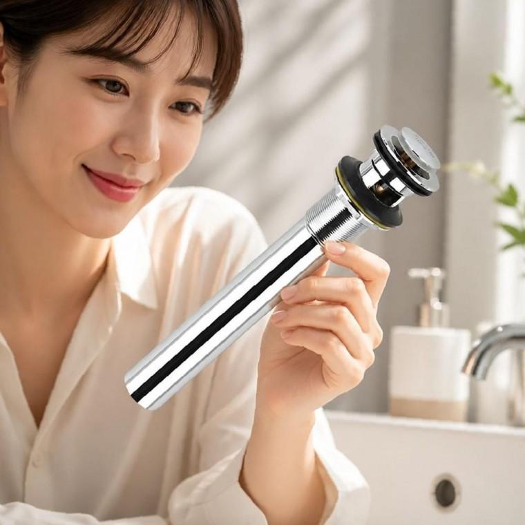 세면대 팝업 부속 배수구 교체 자동 배수 마개 냄새차단