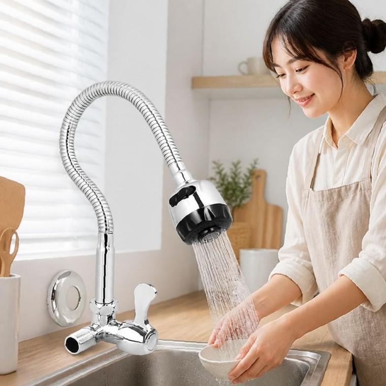 벽면 연결형 자바라 싱크 수전 주방 수도꼭지 교체 부속