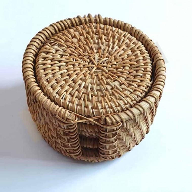 물컵받침 컵코스터 라탄 컵 받침대 10cm 세트