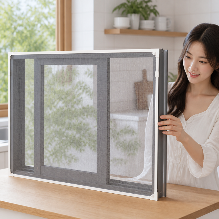 창문 모기장 자석 방충망 벌레 차단 커버 화이트 80x 60x