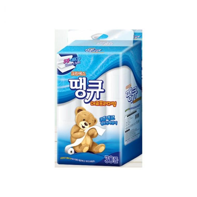 크린에스땡큐3겹30롤 롤 30롤 가정용 3겹 화장지 위생