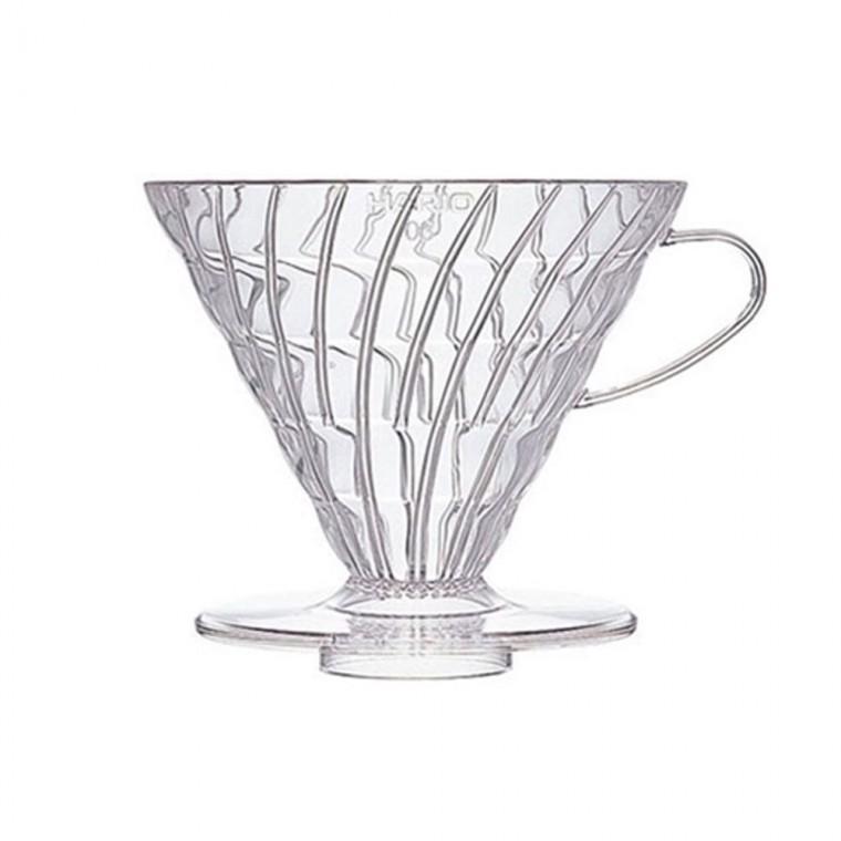 하리오 V60 투명 웨이브 커피 드리퍼 VD-03T 5인 6인용
