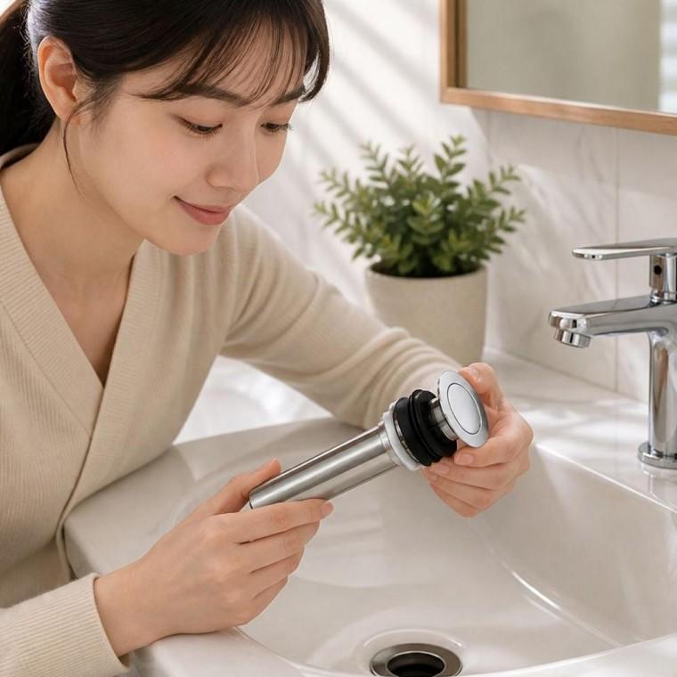 세면대 팝업 부속 욕실 수전 부품 배수구 자동 폽업