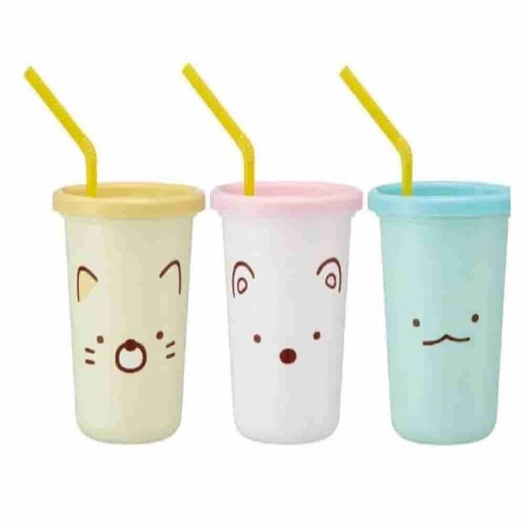 스트로 텀블러 3P 세트 320ml 뚜껑있는컵 사무실텀블러 아이스텀블러
