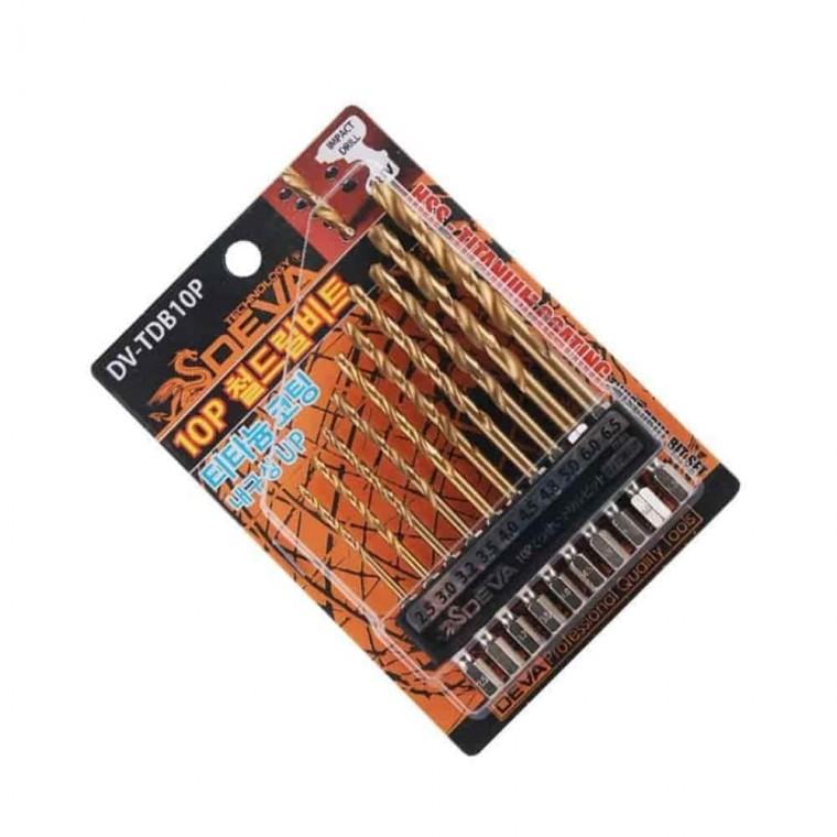 철기리세트 10p 티타늄코팅비드 철판기리 육각드릴비트