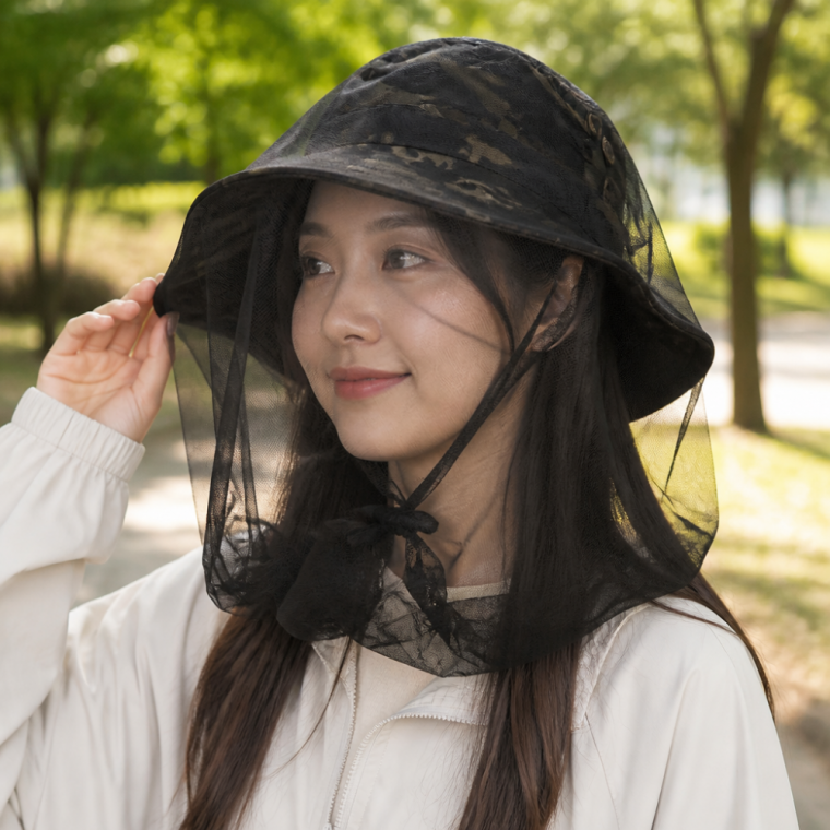 해충 차단 야외 방충망 덮개 모기 보호막 벌초 농작업 모자 5P