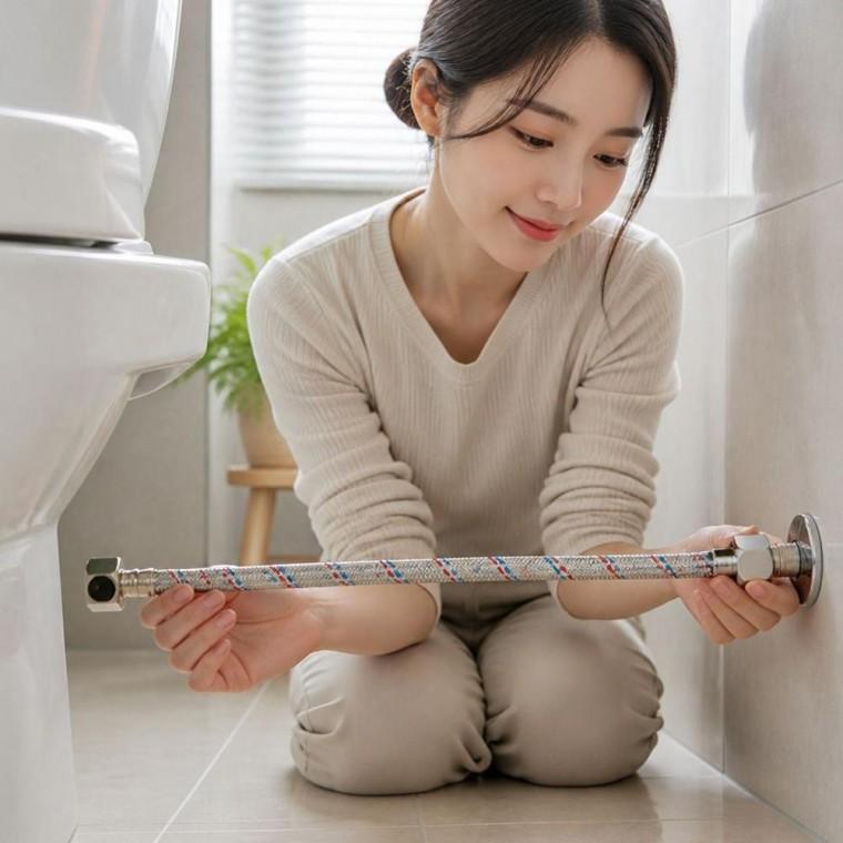 화장실 변기 연결 급수관 욕실 메쉬 고압 급수 호스 줄