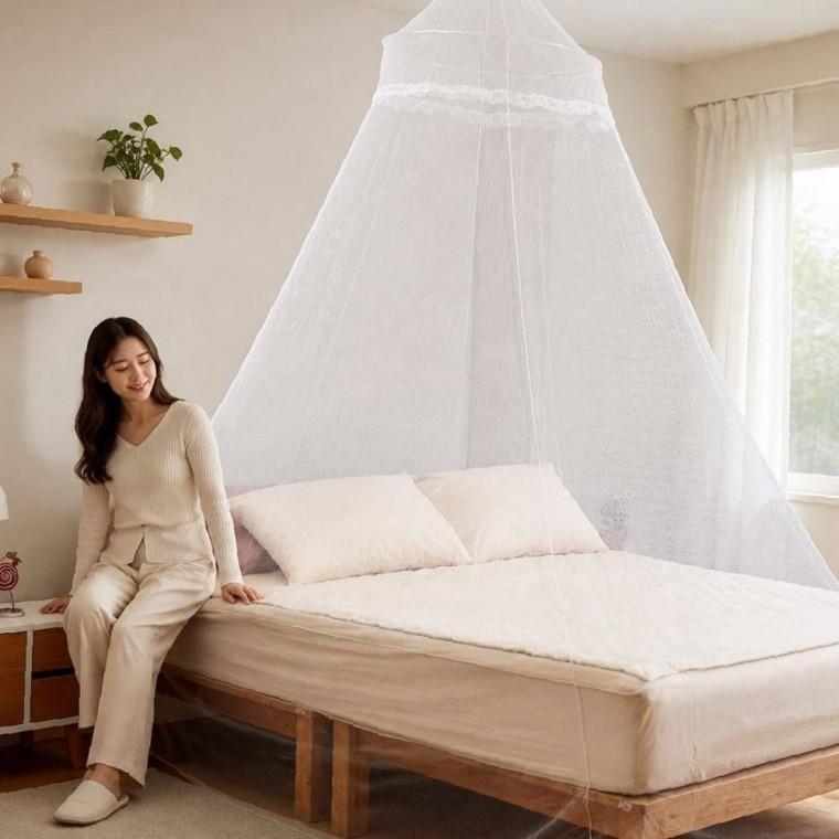 천장 망 침대 부착식 원형 인테리어 모기장 캐노피